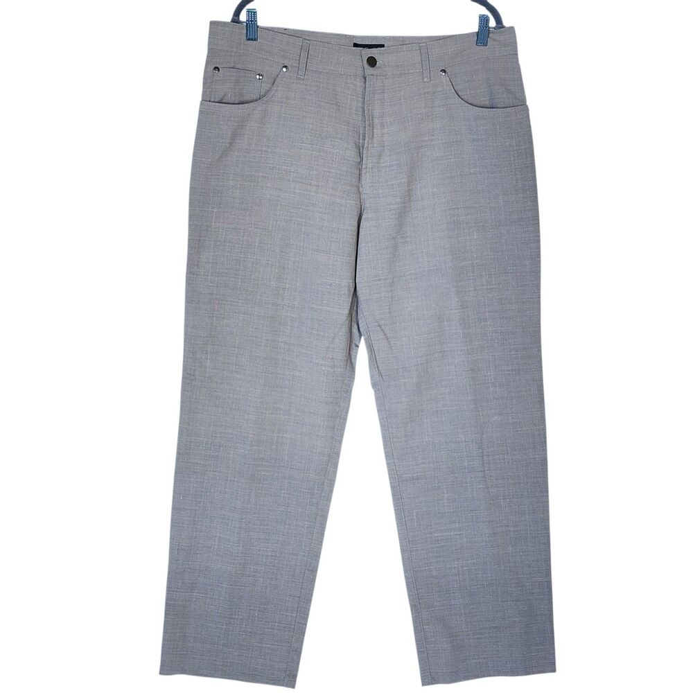 ​St. Croix Mens 38 Beige Wool Blend Linen Blend Luxury Pants Made in Italy